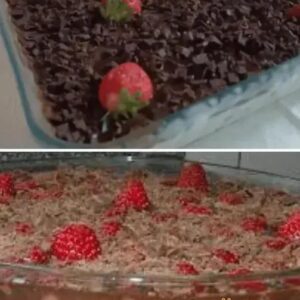 Receita de Pave de chocolate e morango