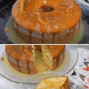 Receita de Bolo de laranja com calda