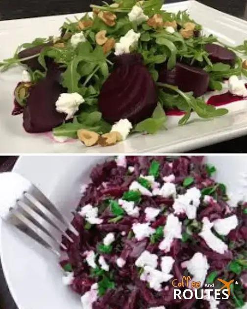 Salada de beterraba e queijo de cabra