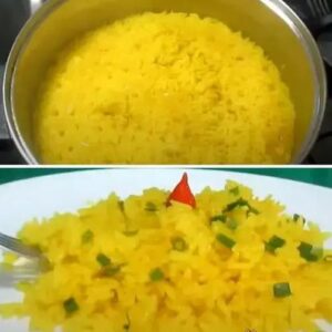 Receita de Arroz Amarelo com Açafrão e cebolinha