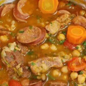 Receita de Puchero argentino com grão de bico